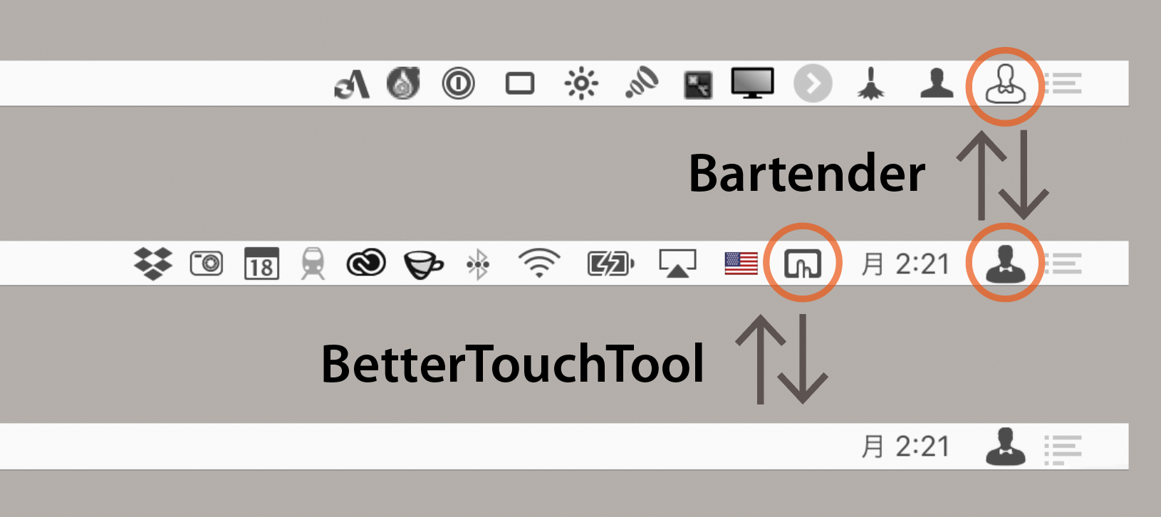 bettertouchtool hide menu icons